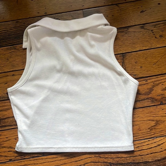 size XS white collar tank top cropped SHIEN - Picture 4 of 4